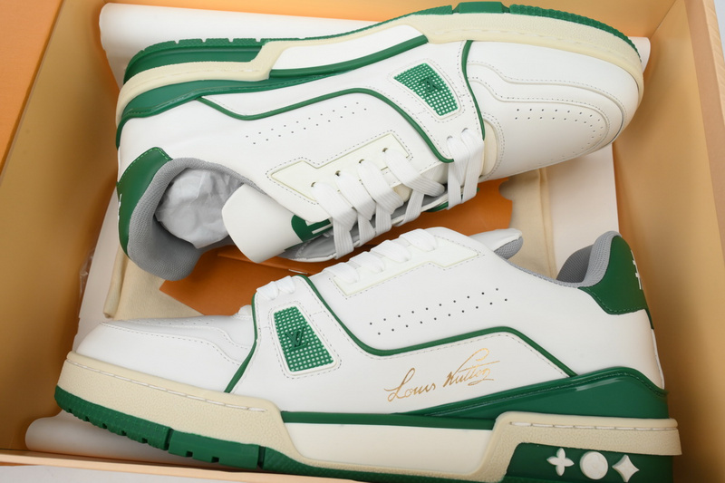 Louis Vuitton Trainer White Green 