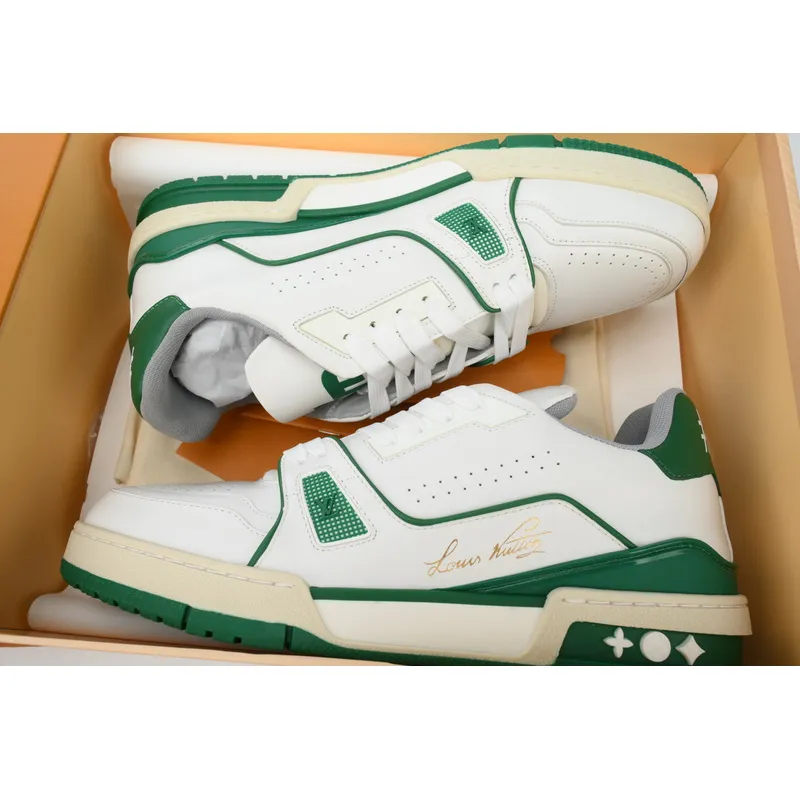 Louis Vuitton Trainer White Green 