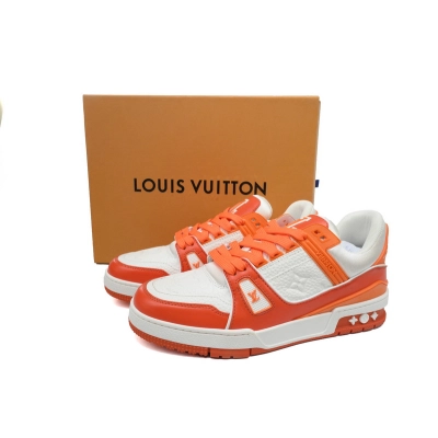 Louis Vuitton Trainer White Orange 02