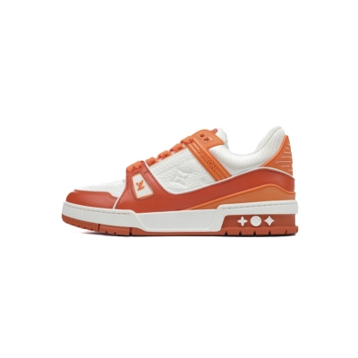 Louis Vuitton Trainer White Orange 01