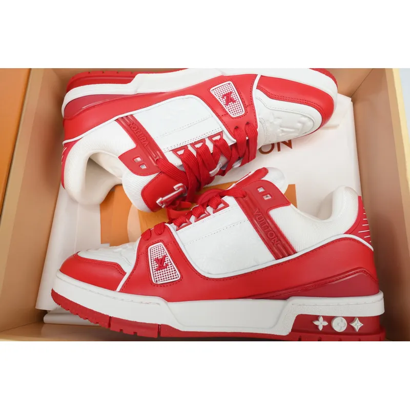 Louis Vuitton Trainer White Red