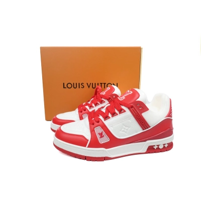 Louis Vuitton Trainer White Red 02