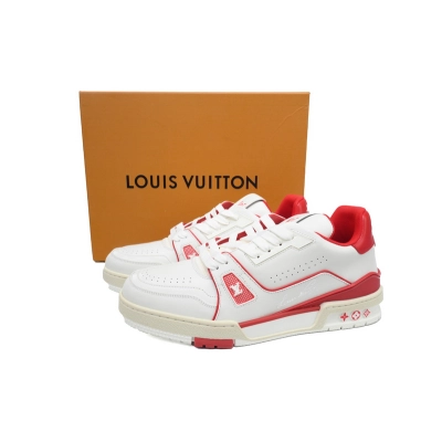 Louis Vuitton Trainer White Red 02