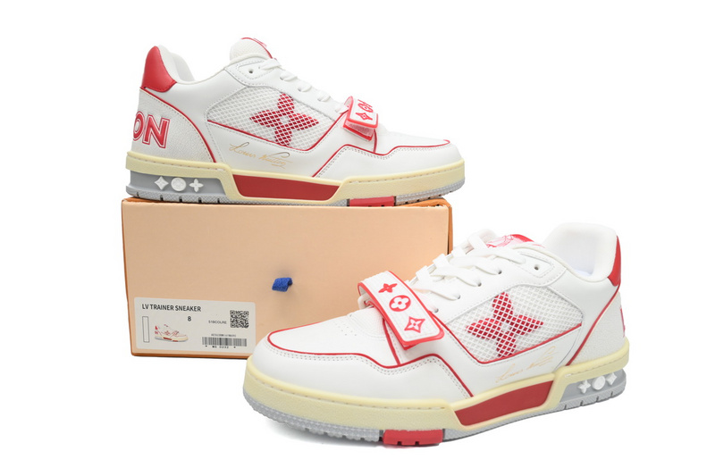 Louis Vuitton Trainer White Red