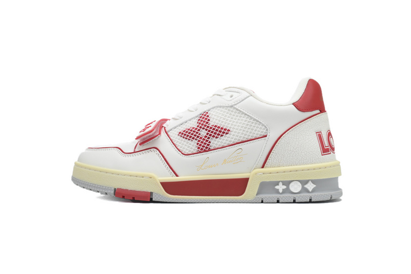 Louis Vuitton Trainer White Red