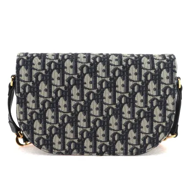 Dior Oblique print Chain Bag Blue 02