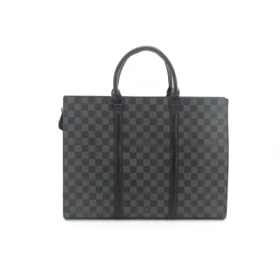 LOUIS VUITTON Black Plaid Briefcase 02
