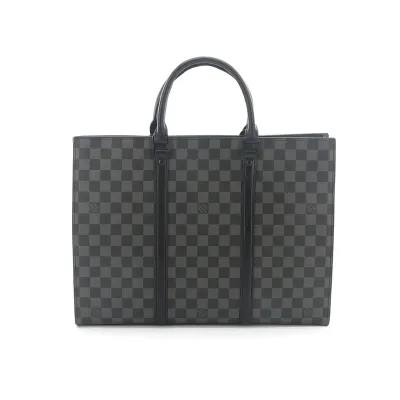 LOUIS VUITTON Black Plaid Briefcase 01