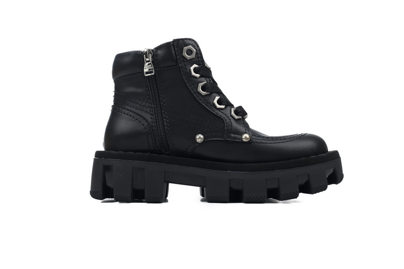 LOUIS VUITTON Martin boots Black leather