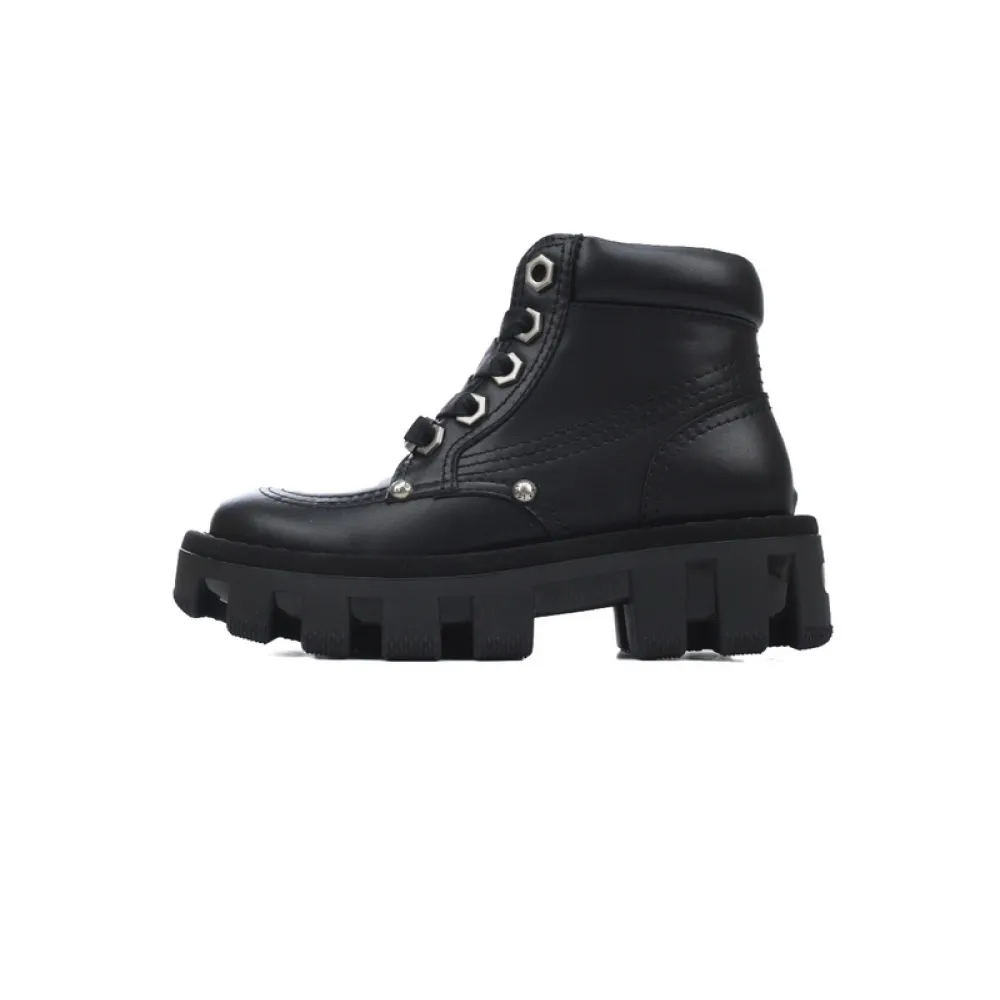 LOUIS VUITTON Martin boots Black leather