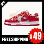 OFF White X Nike Dunk Low University Red