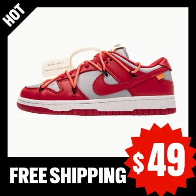 OFF White X Nike Dunk Low University Red 01