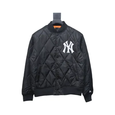 MLB Baseball Jersey Padded Jacket Black 01