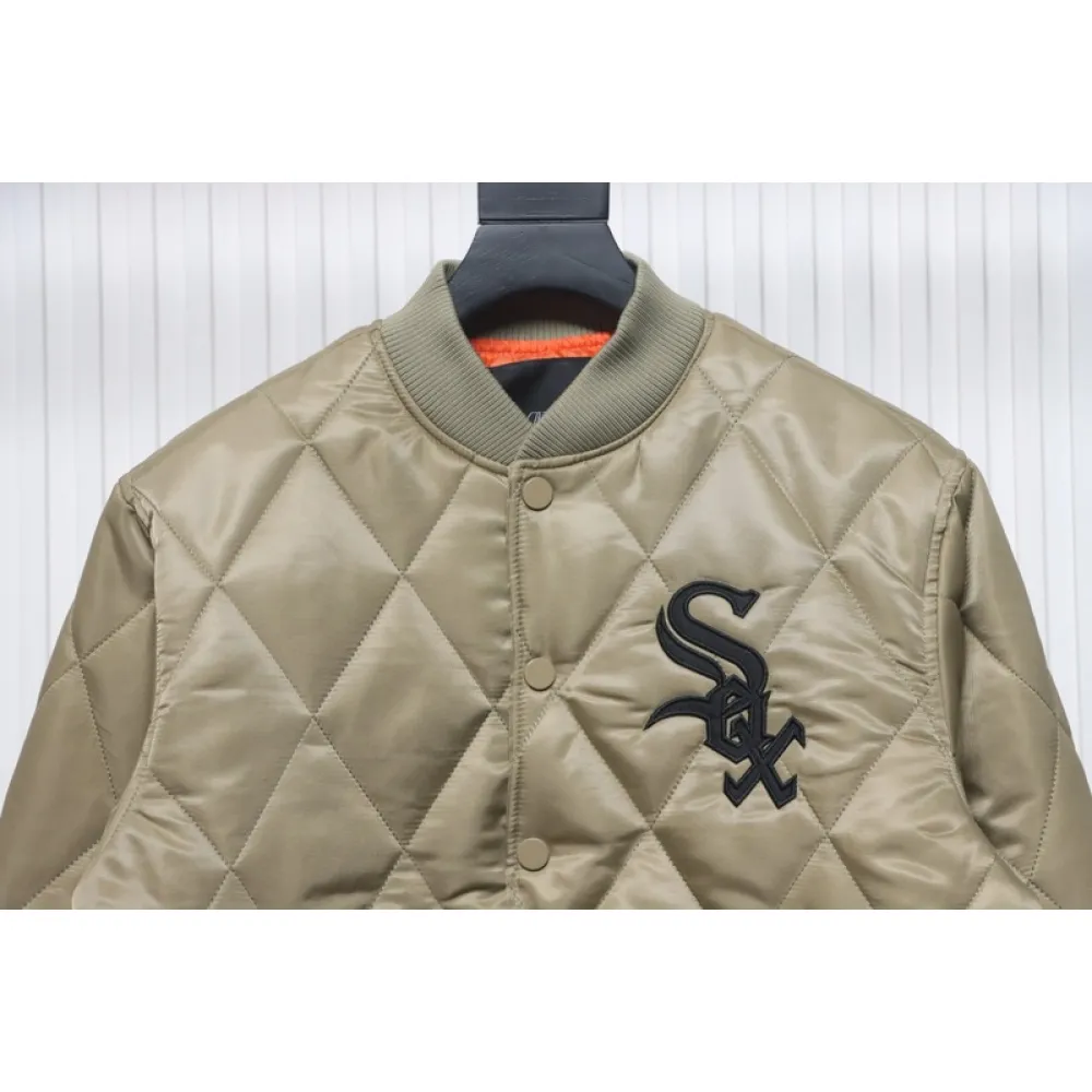 MLB Baseball Jersey Padded Jacket Yellow