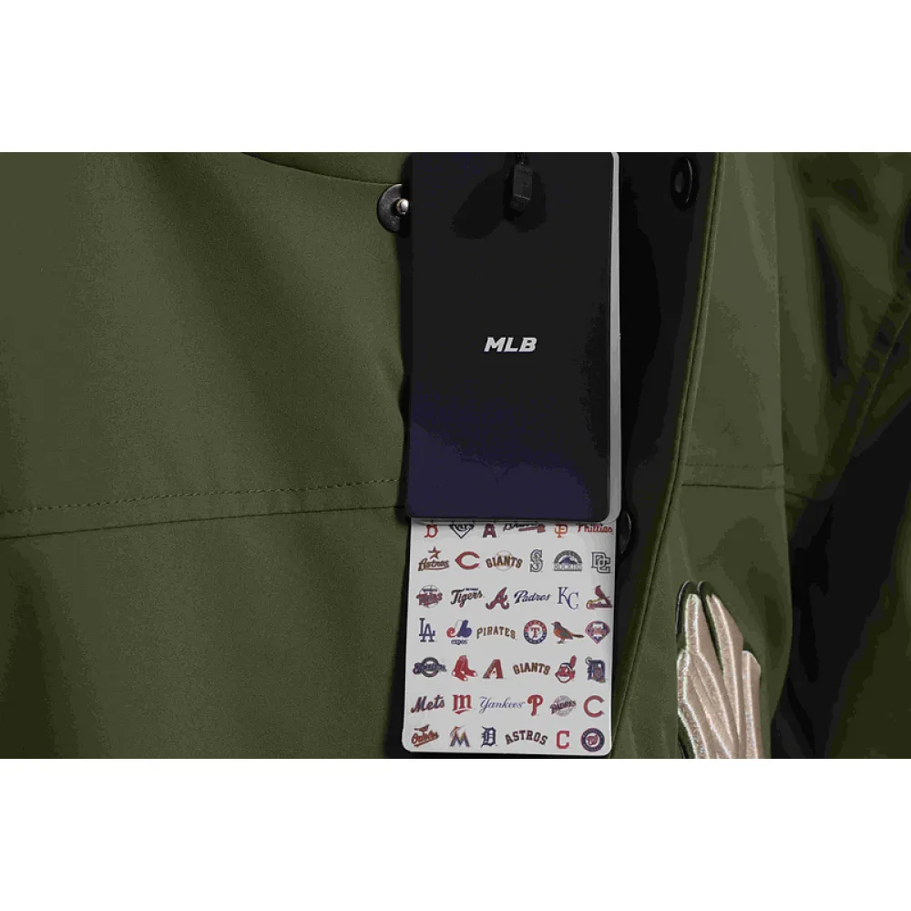 MLB Long Down Jacket Olive Green