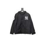 Supreme x MLB 24FW co-branded hooded zip-up jacket Black