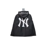 Supreme x MLB 24FW co-branded hooded zip-up jacket Black