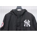 Supreme x MLB 24FW co-branded hooded zip-up jacket Black