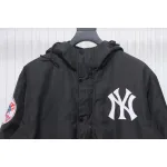 Supreme x MLB 24FW co-branded hooded zip-up jacket Black