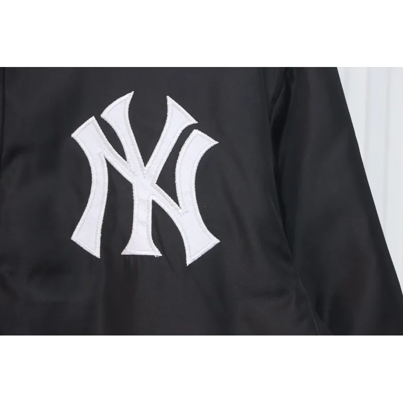 Supreme x MLB 24FW co-branded hooded zip-up jacket Black