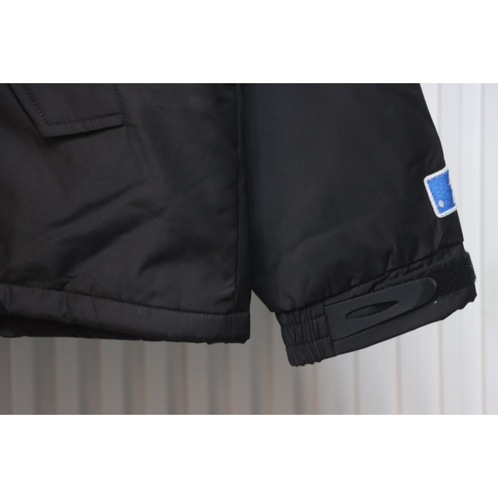 Supreme x MLB 24FW co-branded hooded zip-up jacket Black