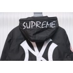 Supreme x MLB 24FW co-branded hooded zip-up jacket Black