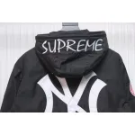 Supreme x MLB 24FW co-branded hooded zip-up jacket Black