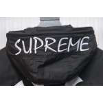 Supreme x MLB 24FW co-branded hooded zip-up jacket Black