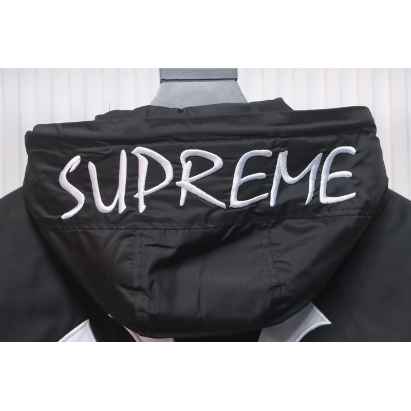 Supreme x MLB 24FW co-branded hooded zip-up jacket Black