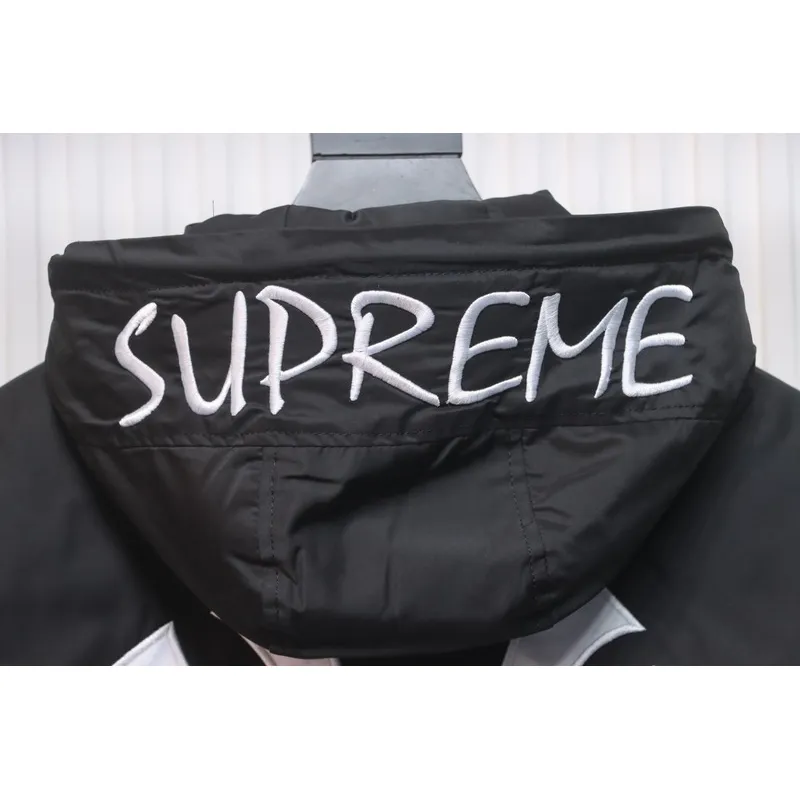 Supreme x MLB 24FW co-branded hooded zip-up jacket Black