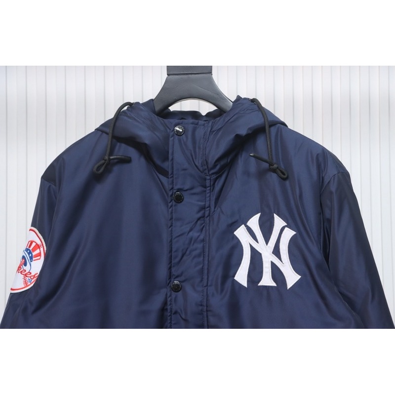 Supreme x MLB 24FW co-branded hooded zip-up jacket Blue