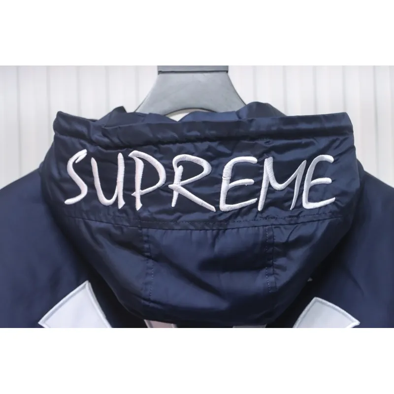 Supreme x MLB 24FW co-branded hooded zip-up jacket Blue