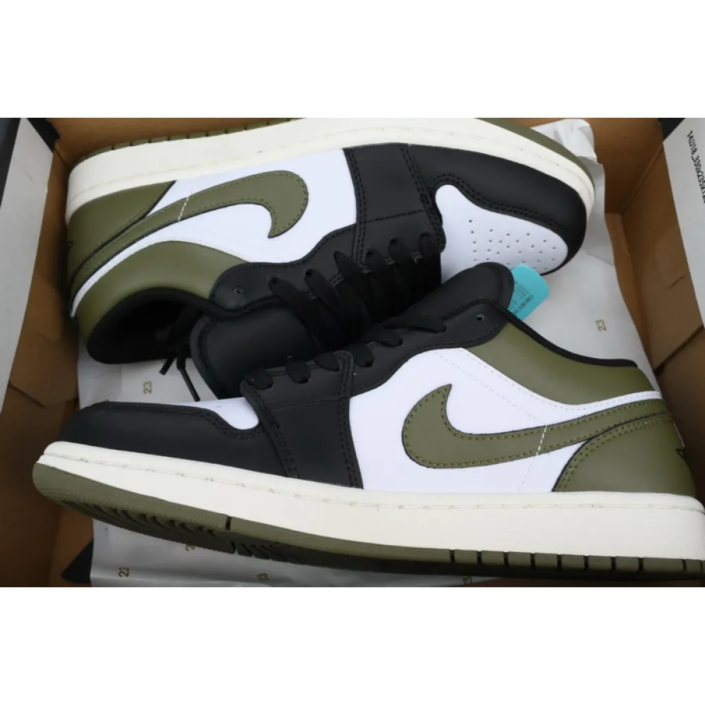 XH Air Jordan 1 Low Black Toe Medium Olive