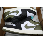 XH Air Jordan 1 Low Black Toe Medium Olive