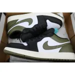 XH Air Jordan 1 Low Black Toe Medium Olive
