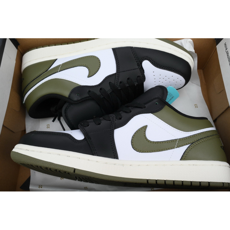 XH Air Jordan 1 Low Black Toe Medium Olive