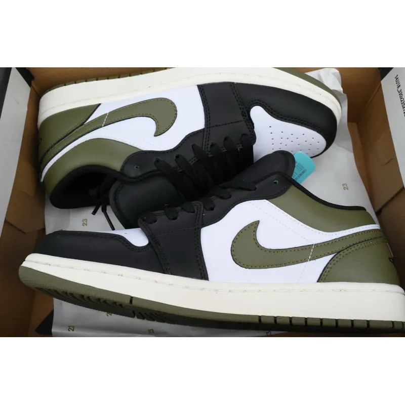 XH Air Jordan 1 Low Black Toe Medium Olive