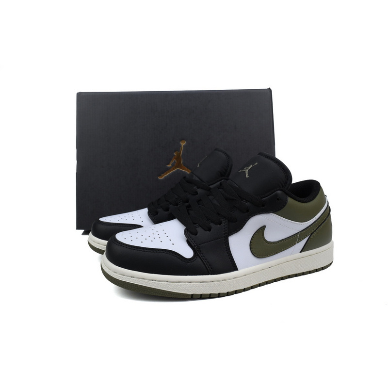 XH Air Jordan 1 Low Black Toe Medium Olive
