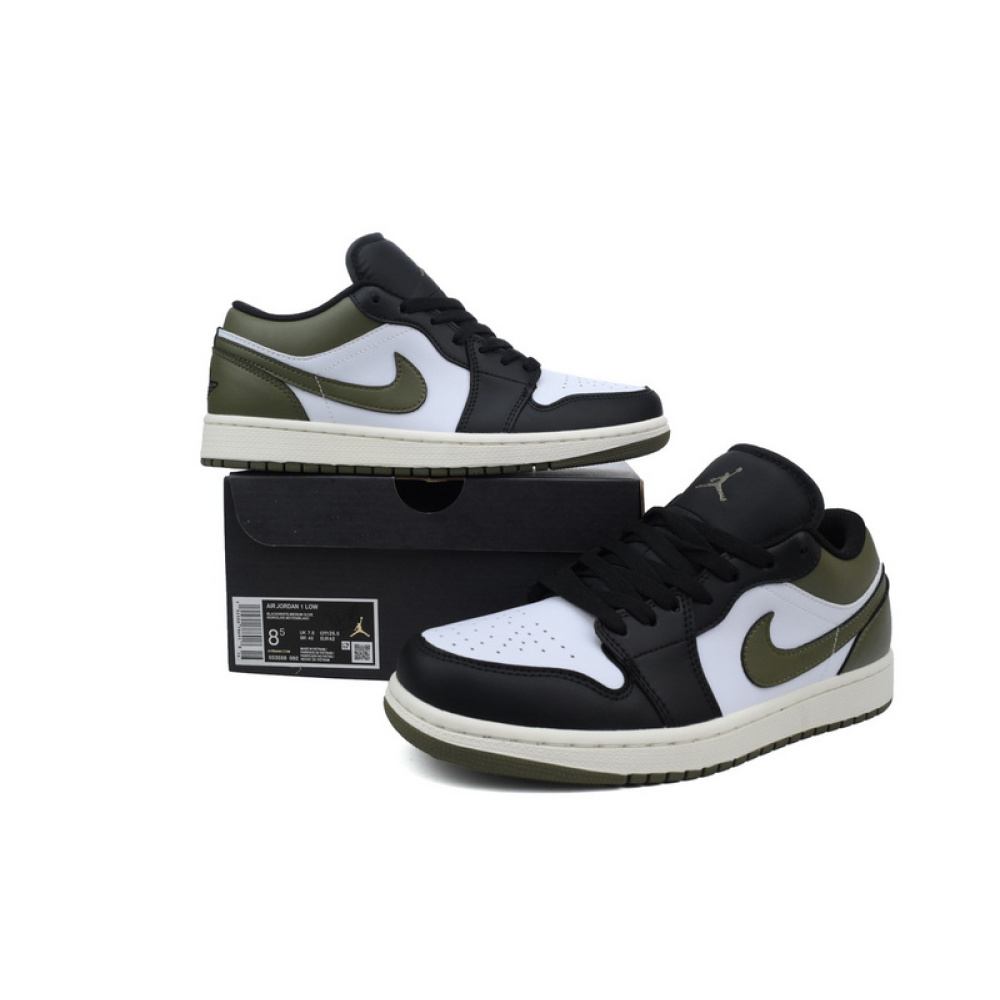 XH Air Jordan 1 Low Black Toe Medium Olive