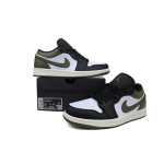 XH Air Jordan 1 Low Black Toe Medium Olive