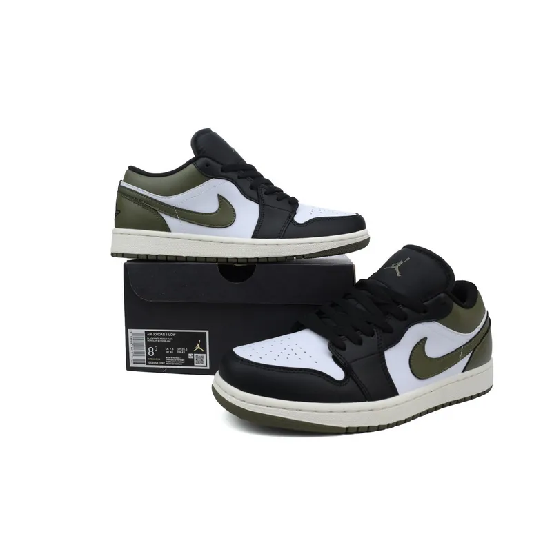 XH Air Jordan 1 Low Black Toe Medium Olive