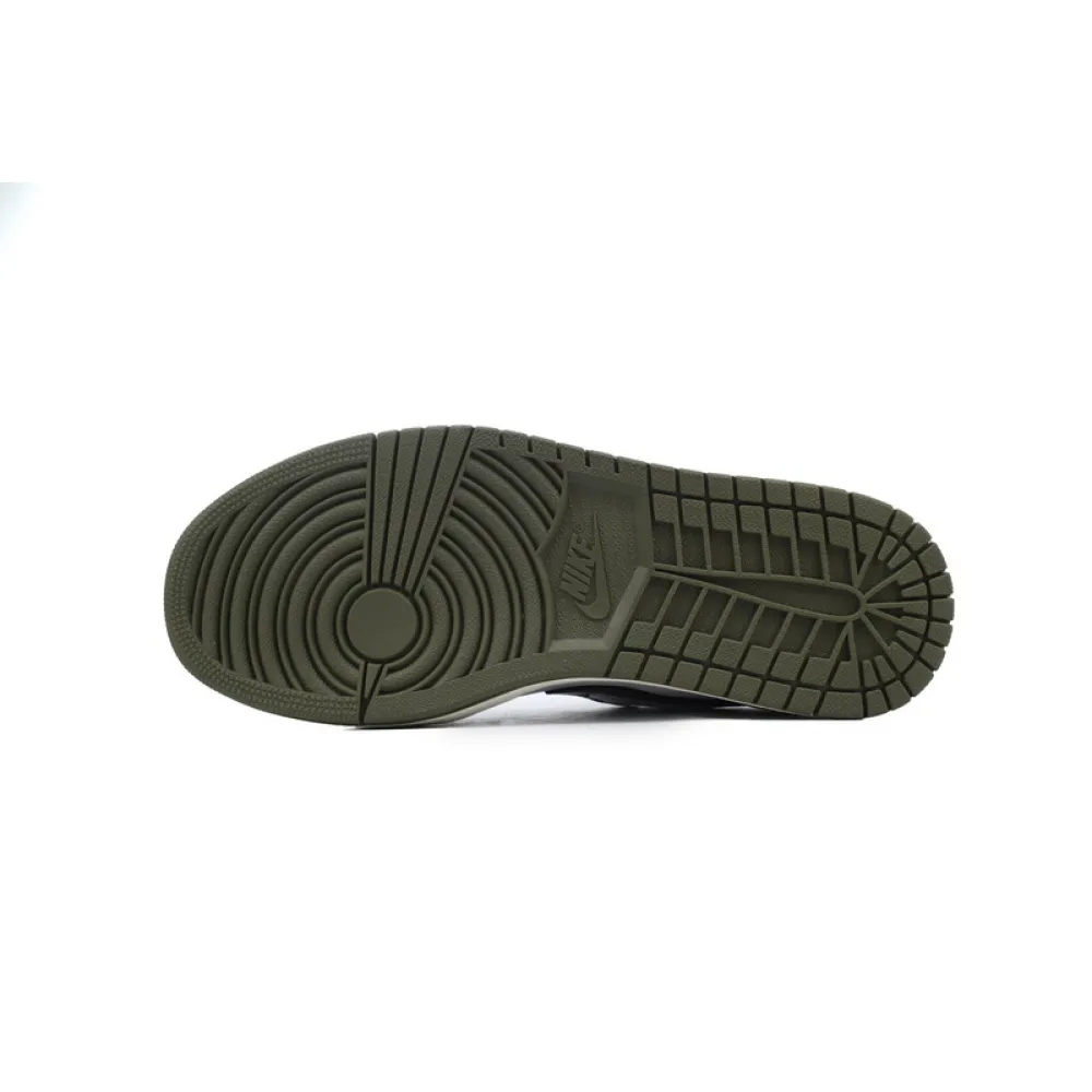 XH Air Jordan 1 Low Black Toe Medium Olive
