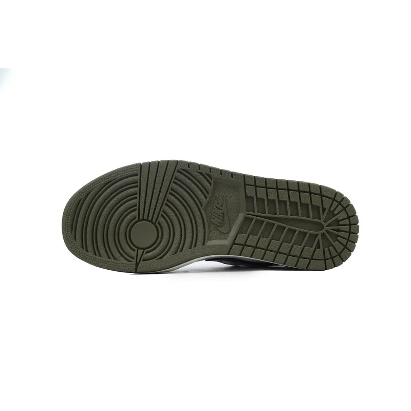 XH Air Jordan 1 Low Black Toe Medium Olive