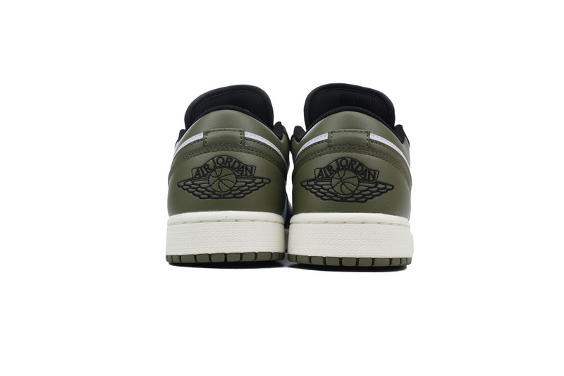 XH Air Jordan 1 Low Black Toe Medium Olive