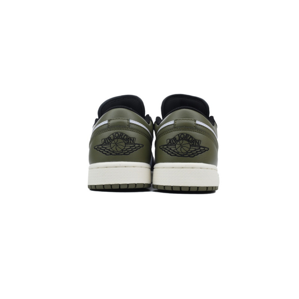 XH Air Jordan 1 Low Black Toe Medium Olive