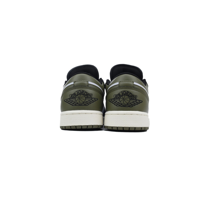 XH Air Jordan 1 Low Black Toe Medium Olive