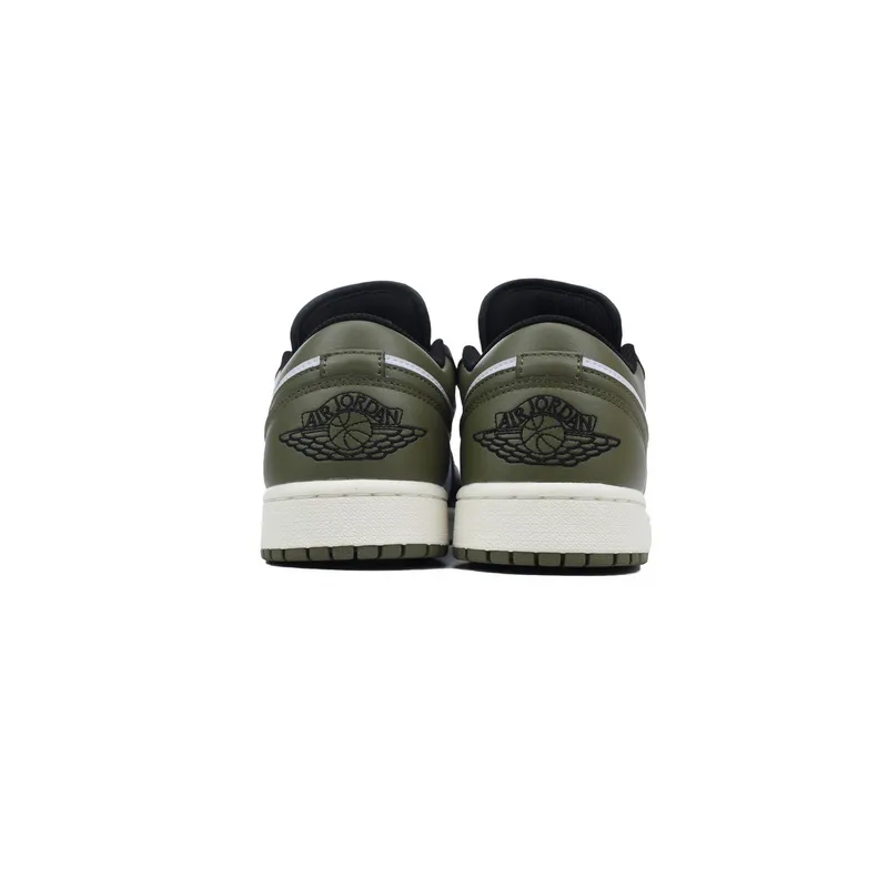 XH Air Jordan 1 Low Black Toe Medium Olive