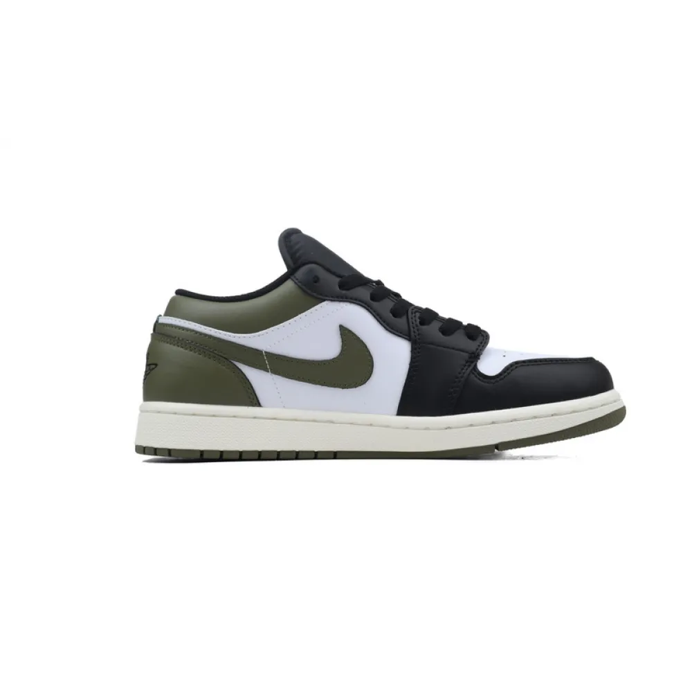 XH Air Jordan 1 Low Black Toe Medium Olive