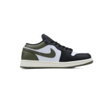 XH Air Jordan 1 Low Black Toe Medium Olive