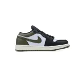 XH Air Jordan 1 Low Black Toe Medium Olive
